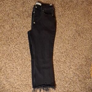 Abercrombie & Fitch Black Kick Flare Frayed Hem Jeans